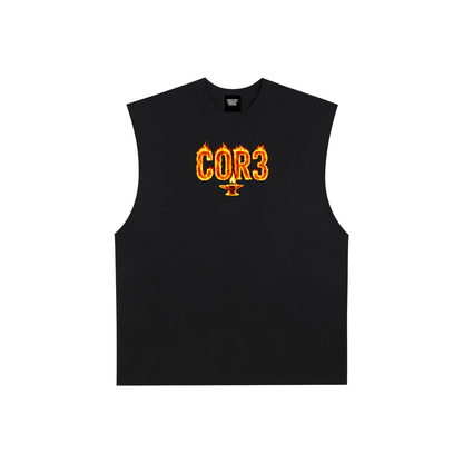 Raw Edge Cotton Tank Top